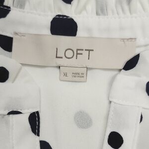 LOFT Black and White Polka Dot Top
